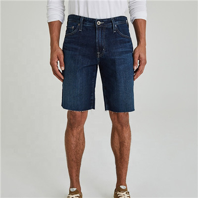 Custom-high-quality-raw-hem-mens-denim-shorts-2